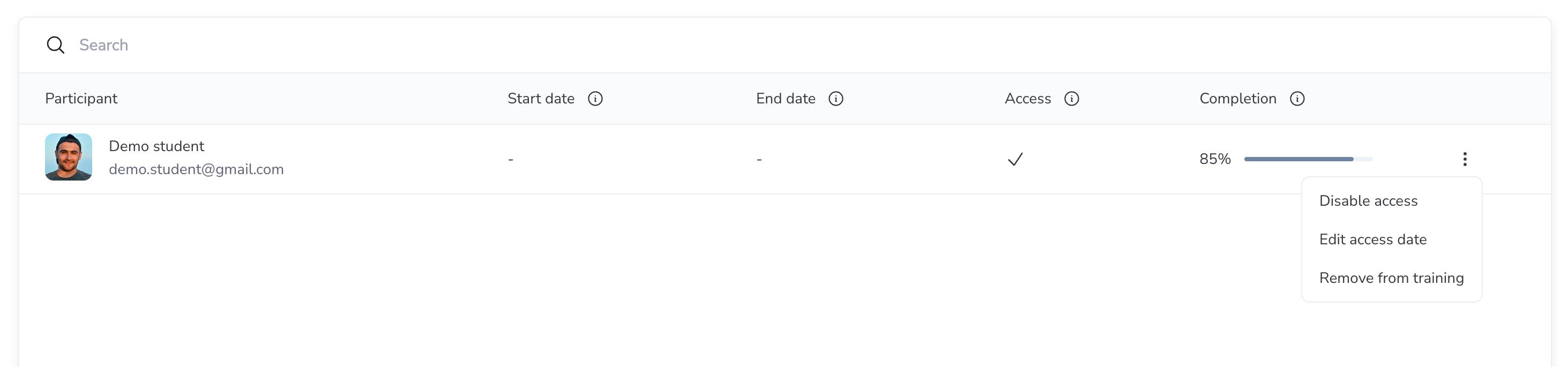 Disable participant access