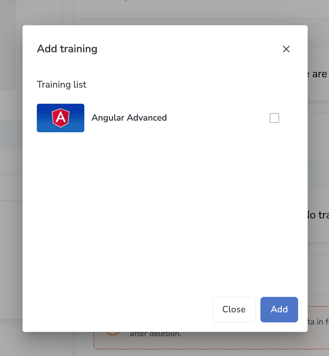 Add trainings section