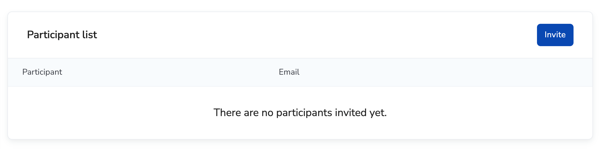 Invite participants section