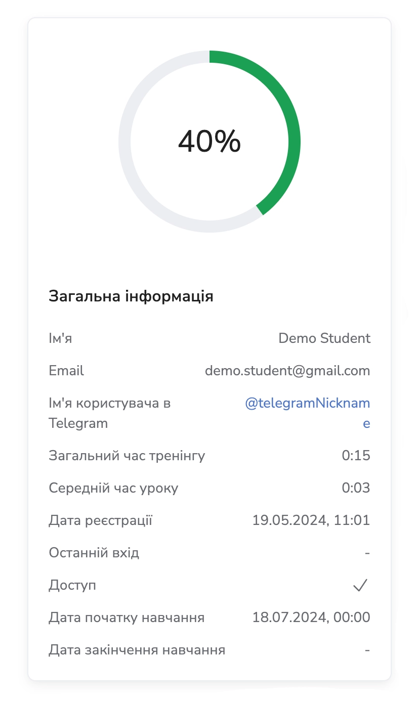 Invite to the training dialog