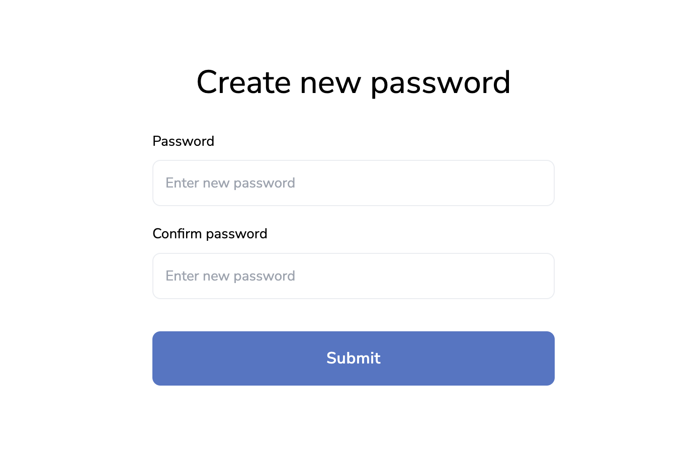 Create password form