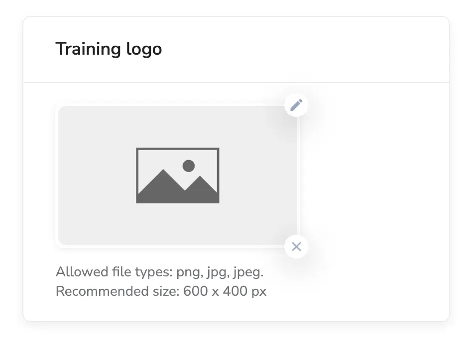 Managing training logo